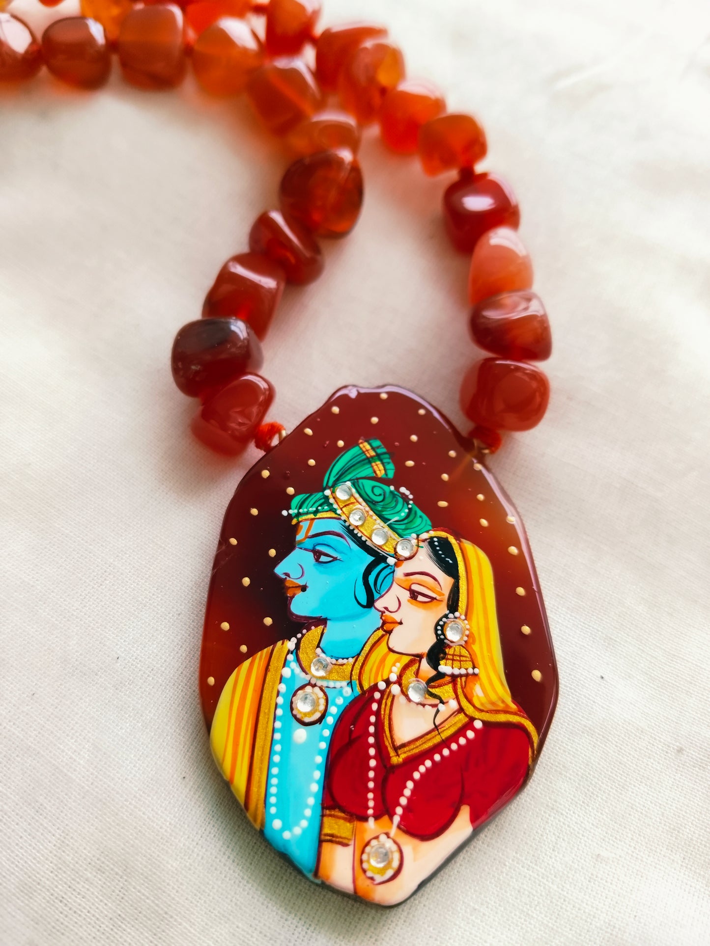 Advaita Handcrafts - Radha Krishna Hand-painted Necklaces