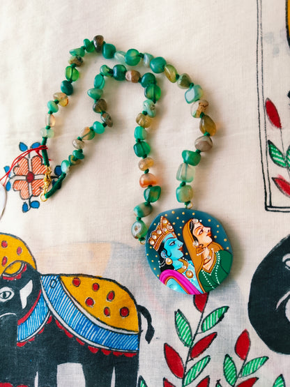 Advaita Handcrafts - Radha Krishna Hand-painted Necklaces