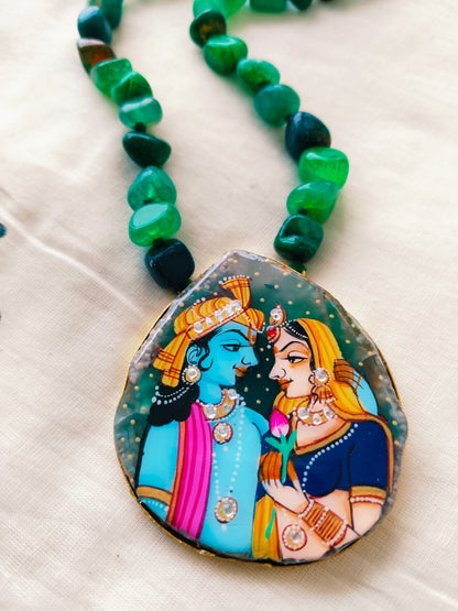 Advaita Handcrafts - Radha Krishna Hand-painted Necklaces