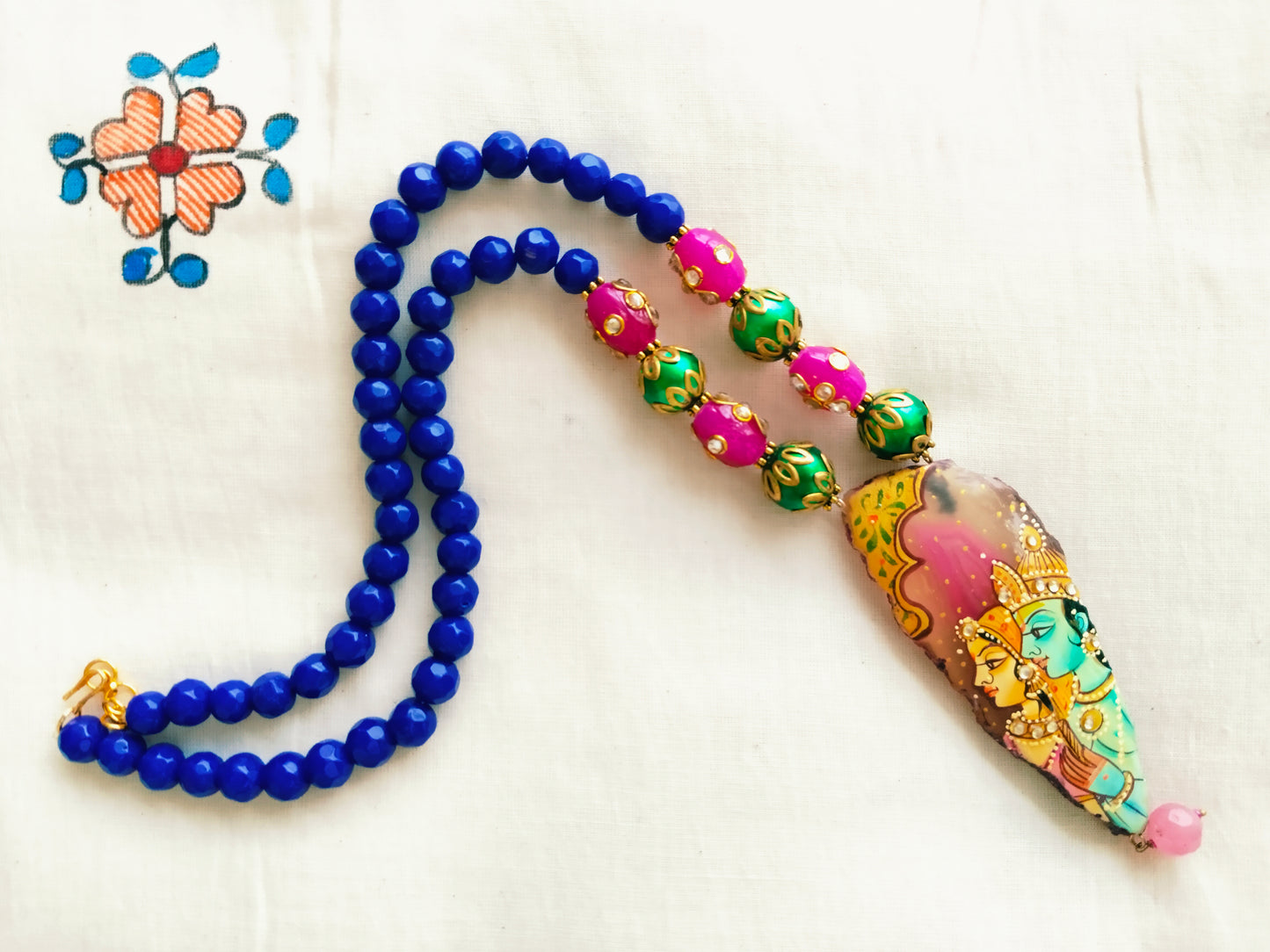 Advaita Handcrafts - Radha Krishna Hand-painted Necklaces