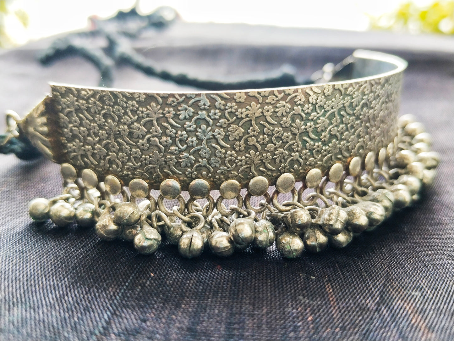 Advaita Handcrafts "Bohemian Beats: Brass Ghungroo Choker Necklace".