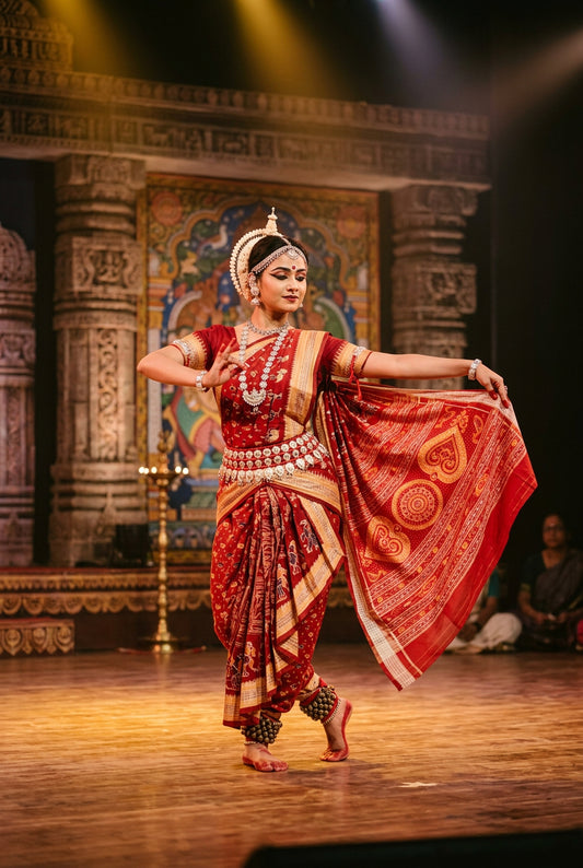Sambalpuri Pure Silk Ikkat Dancer High-end Designer Saree