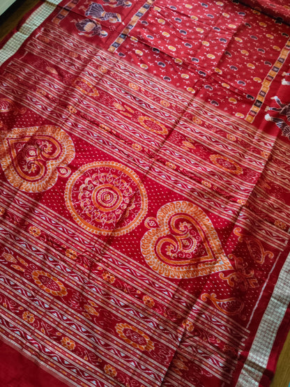 Sambalpuri Pure Silk Ikkat Dancer High-end Designer Saree