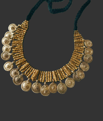 Wide Chatai Dhokra bead Necklace Set - Click for variety.