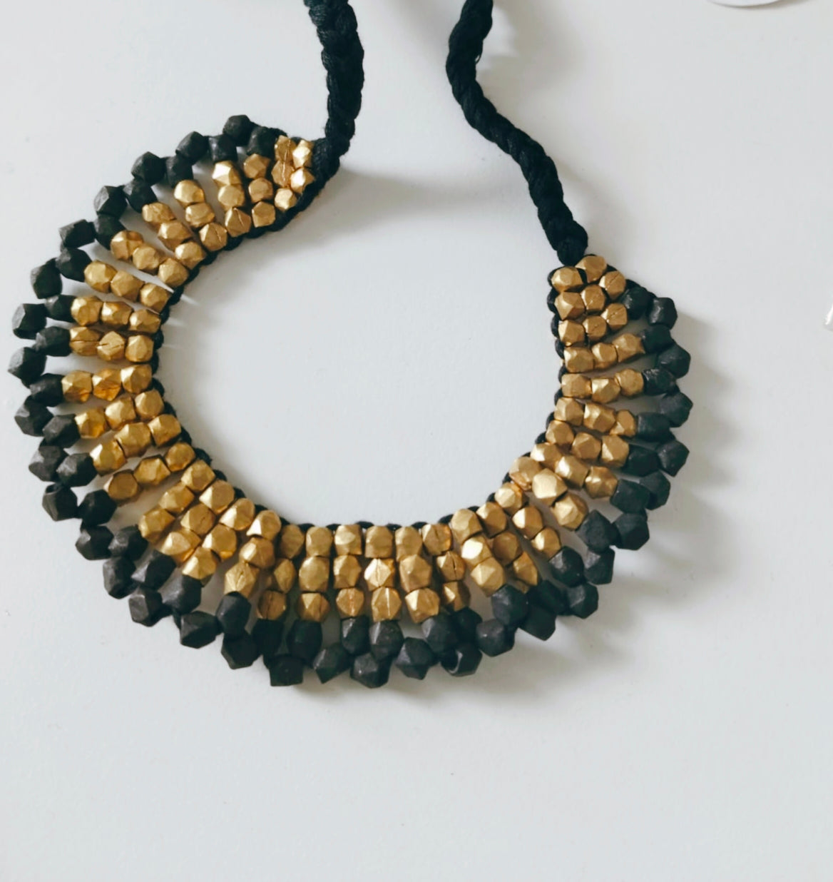 Two-Tone Beaded Choker Necklace