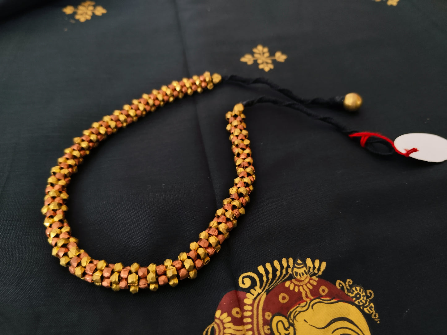 Handwoven Golden-Copper Choker Necklace