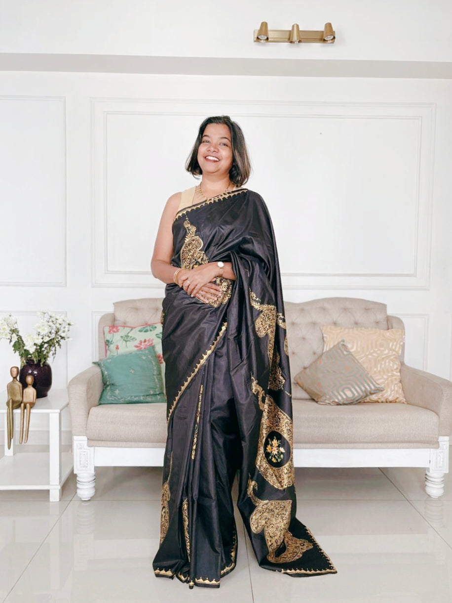 Silk Kairi Saree in Red