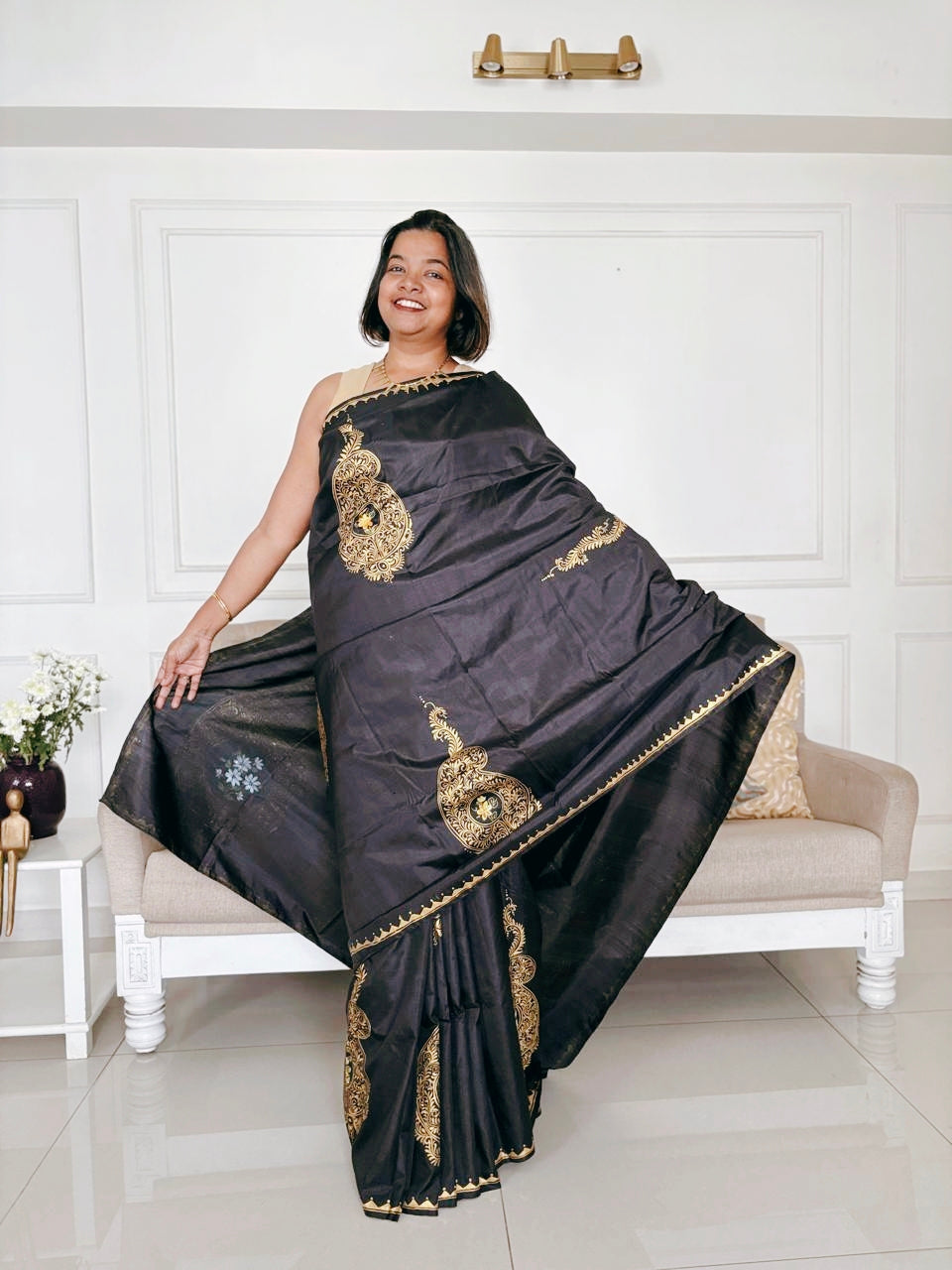 Silk Kairi Saree in Red