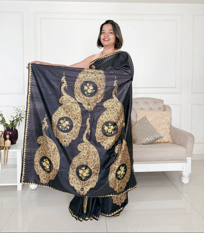 Silk Kairi Saree in Red