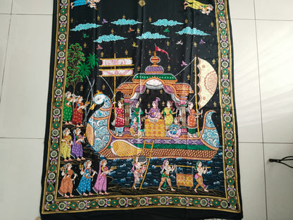 Boita Bandana on silk cotton - Hand-Painted Patachitra Saree.