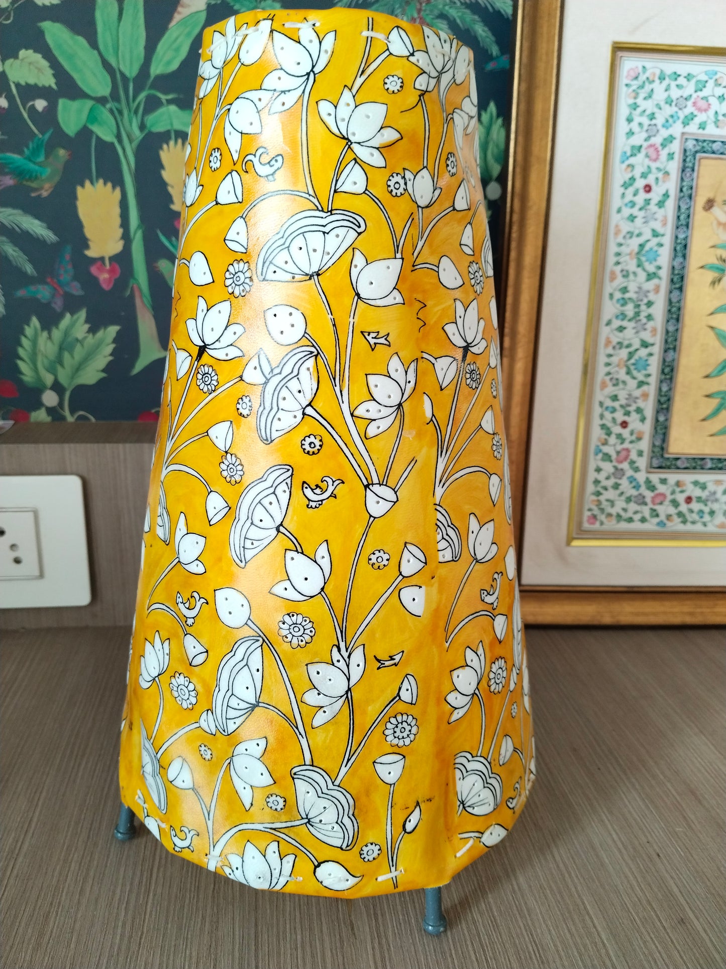 Leather handcrafted lamps - Tholu Bommalata crafts - 12 inches