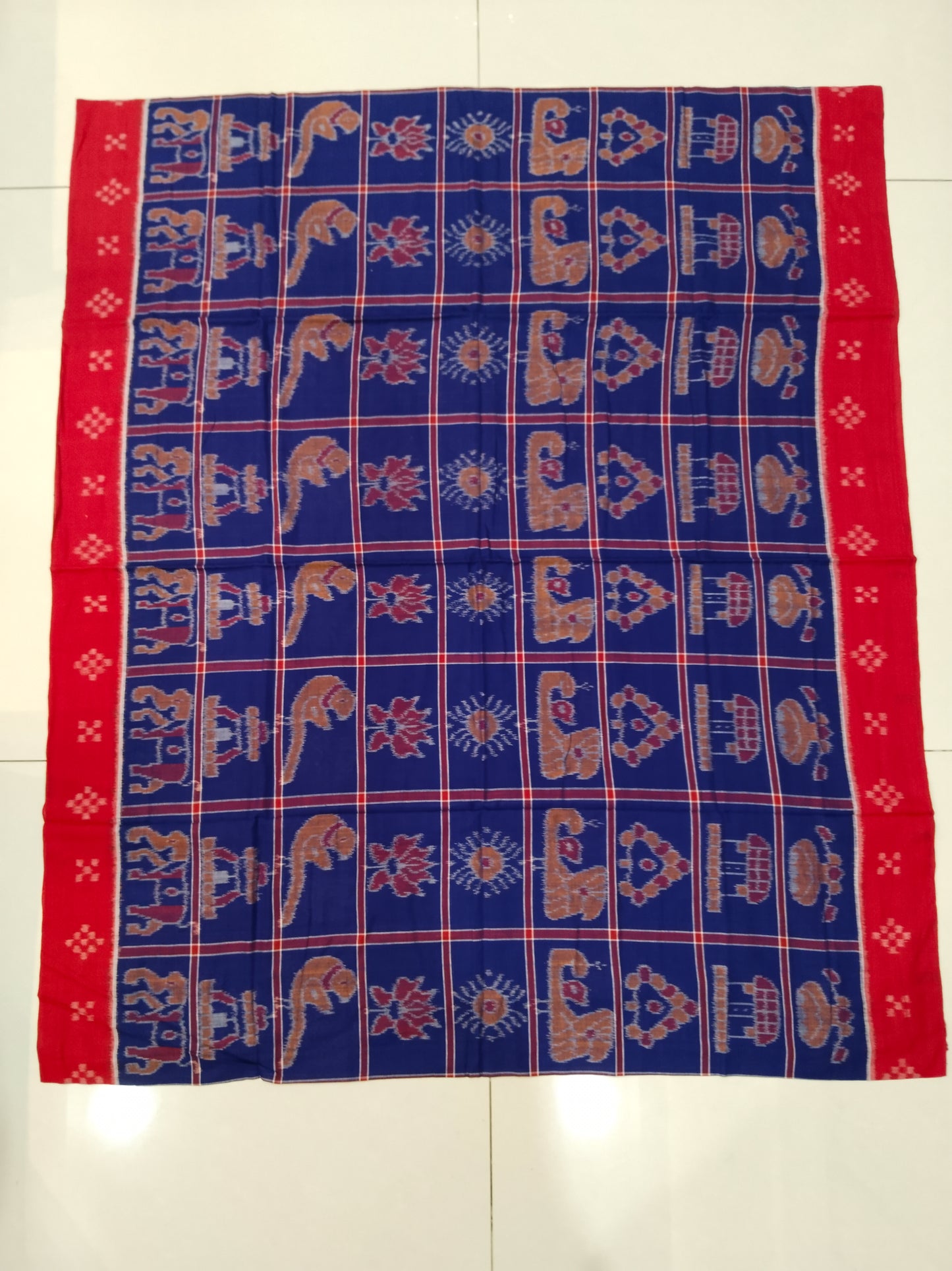 Traditional Nabakothi Single Ikkat Saree - Blue
