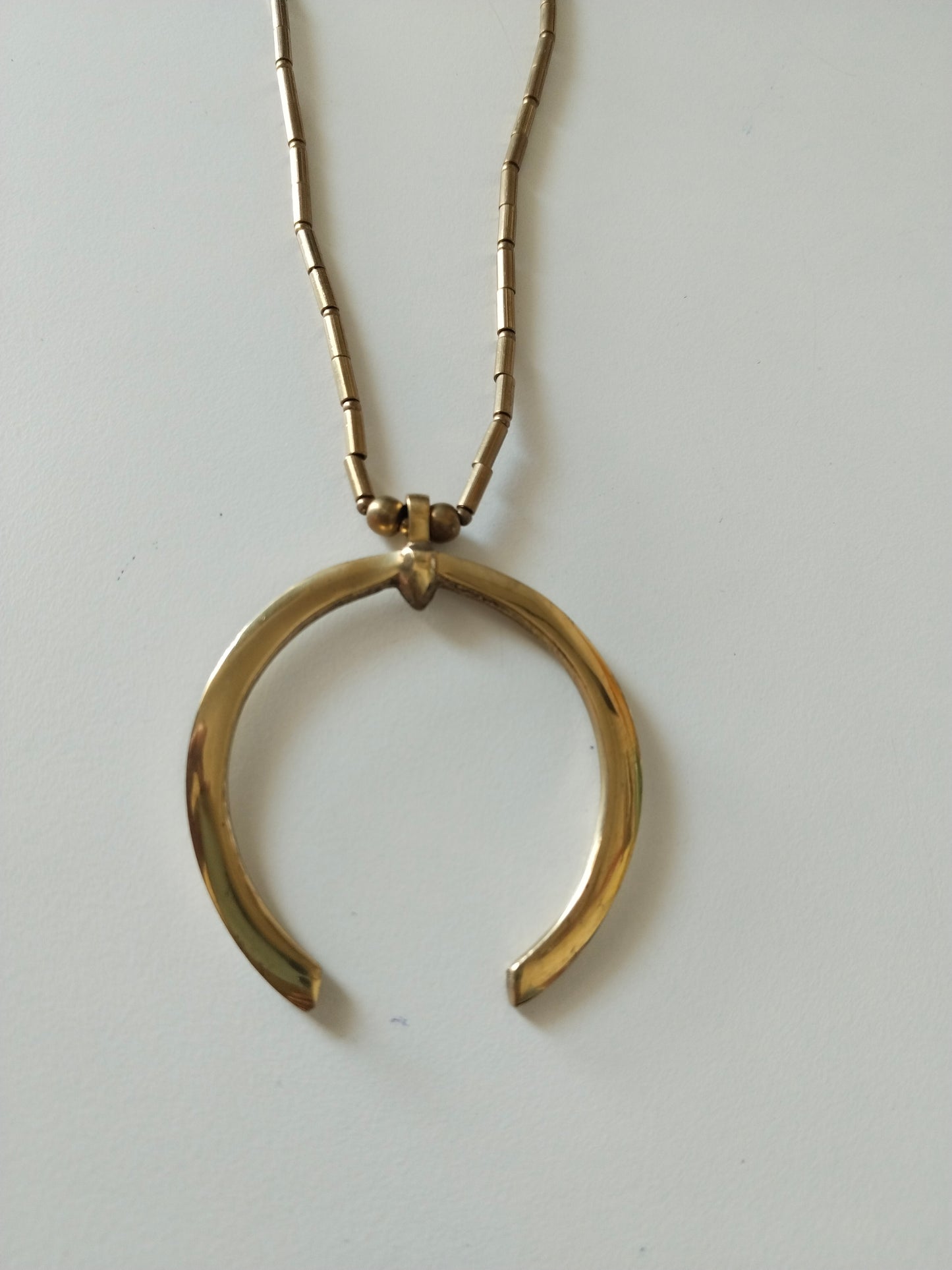 Minimal Brass Horse Shoe Shaped Pendant Necklace