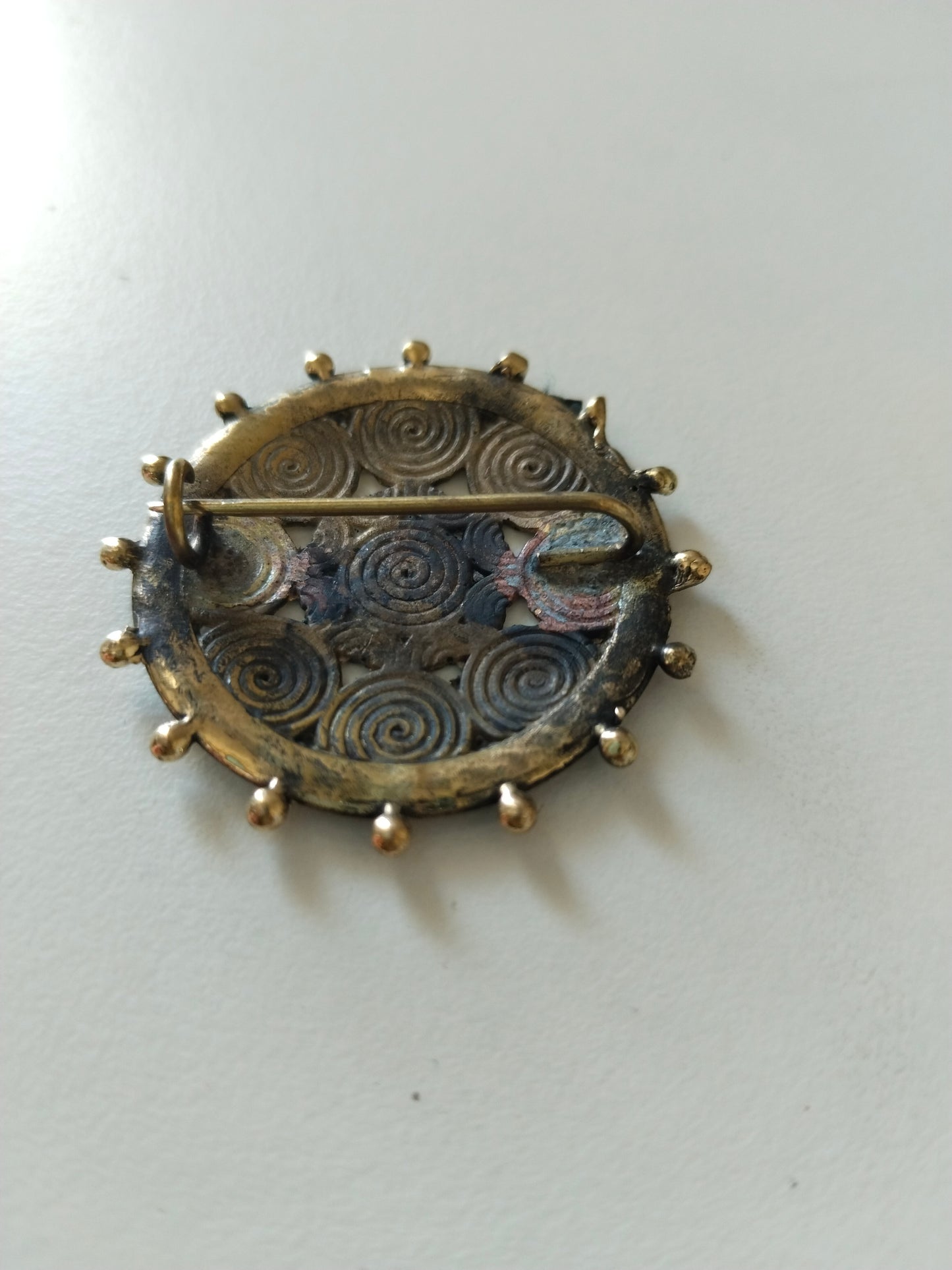Dhokra Spiral Mandala Brooch