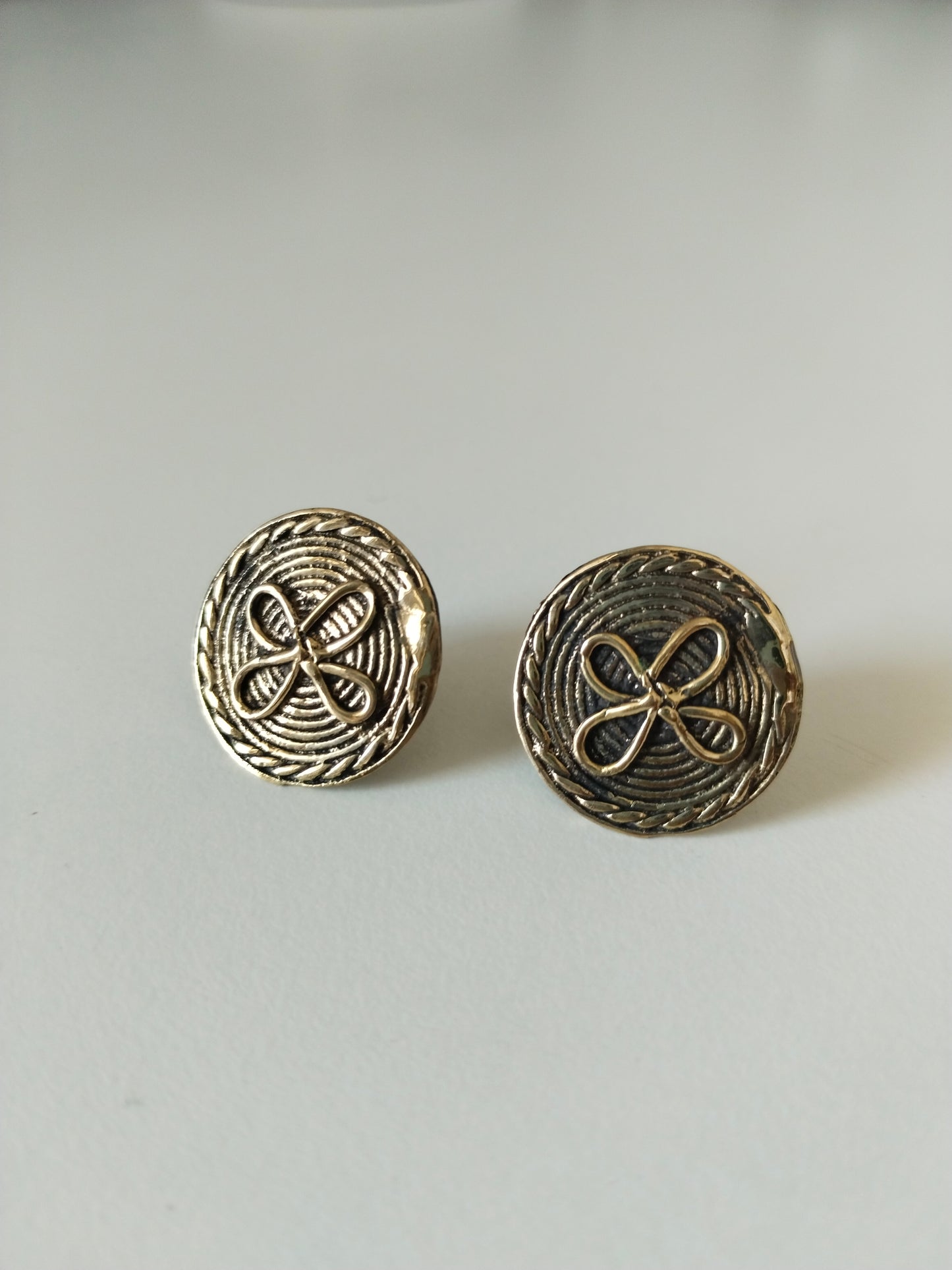 Advaita Handicrafts Antique Brass Square Stud Earrings