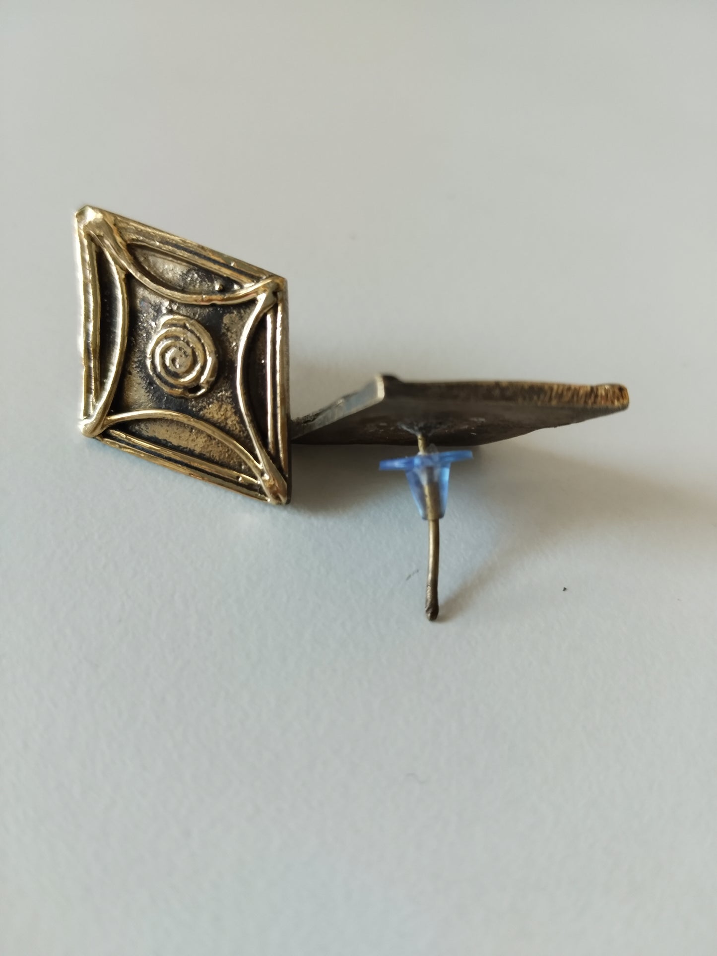 Vintage Tribal Square Stud Earrings
