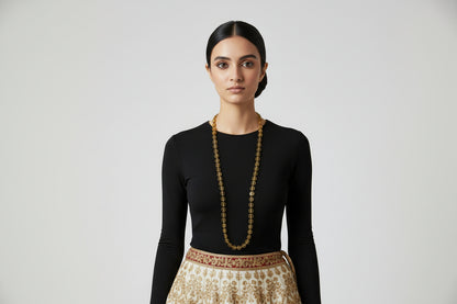 Statement Disc Strand Brass Necklace