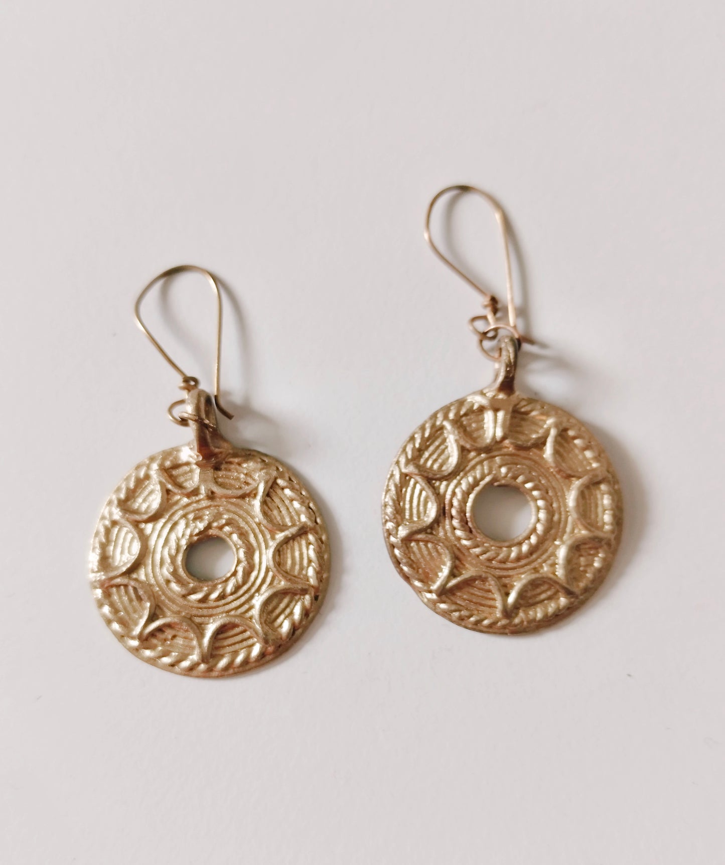 Advaita Handicrafts Sun Motif Brass Statement Earrings