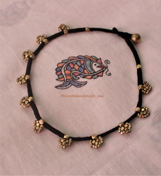 Advaita Handicrafts Dhokra weave necklace - click for variety.