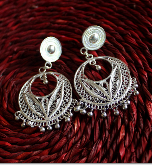 Silver Filigree Butterfly Earrings/ Conical Jhumka/ Chandbali Jhumka - Choose