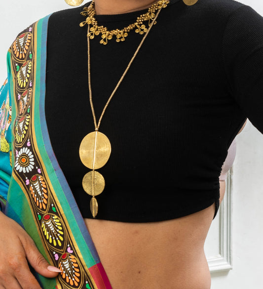 Triple Sun Brass Necklace