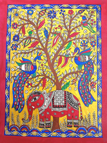 Madhubani series hand-painted wallpaintings - unframed