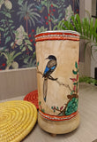 Hand painted & Hand crafted table lamp - 10 inches - Bird Song