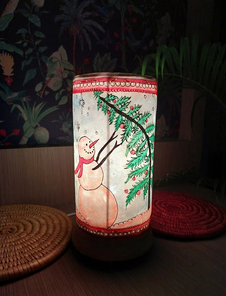 Christmas themed hand-painted leather lamps - Click for variety