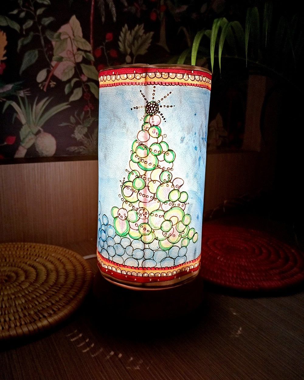 Christmas themed hand-painted leather lamps - Click for variety