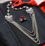 Advaita handicrafts long haram Laxmi flower peacock pendant set - click to view designs