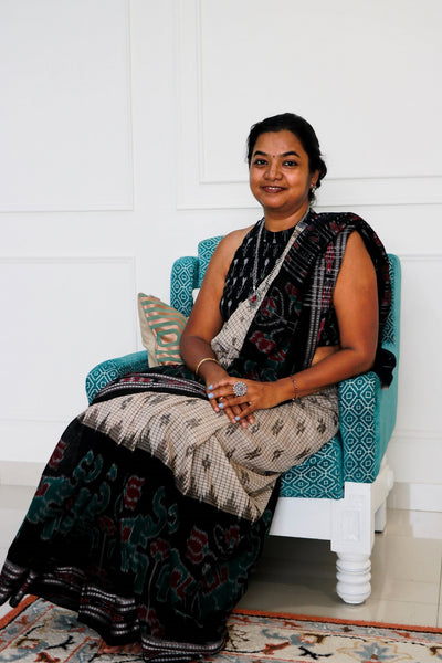 Advaita Handicrafts Designer Ikkat Cotton saree - Hathi