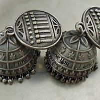 Brass Antique silver finish high quality statement jhumkas