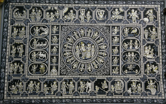 Monochromatic - Dashavataars of Krishna & his leela patachitra