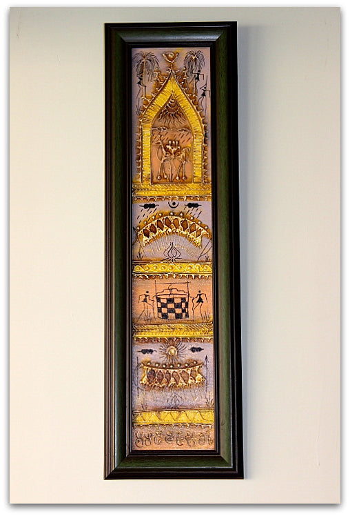 Vertical Dhokra panel frame - 20 inches / 9 inches