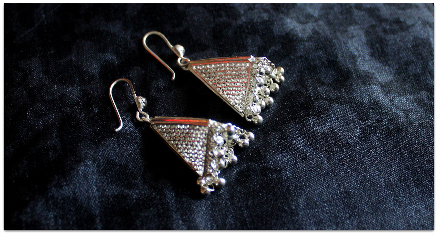 Silver Filigree Butterfly Earrings/ Conical Jhumka/ Chandbali Jhumka - Choose