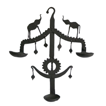 Wrought iron diyas / tea-light holders / Tribal craft/ Laman diyas/ Wall hangings