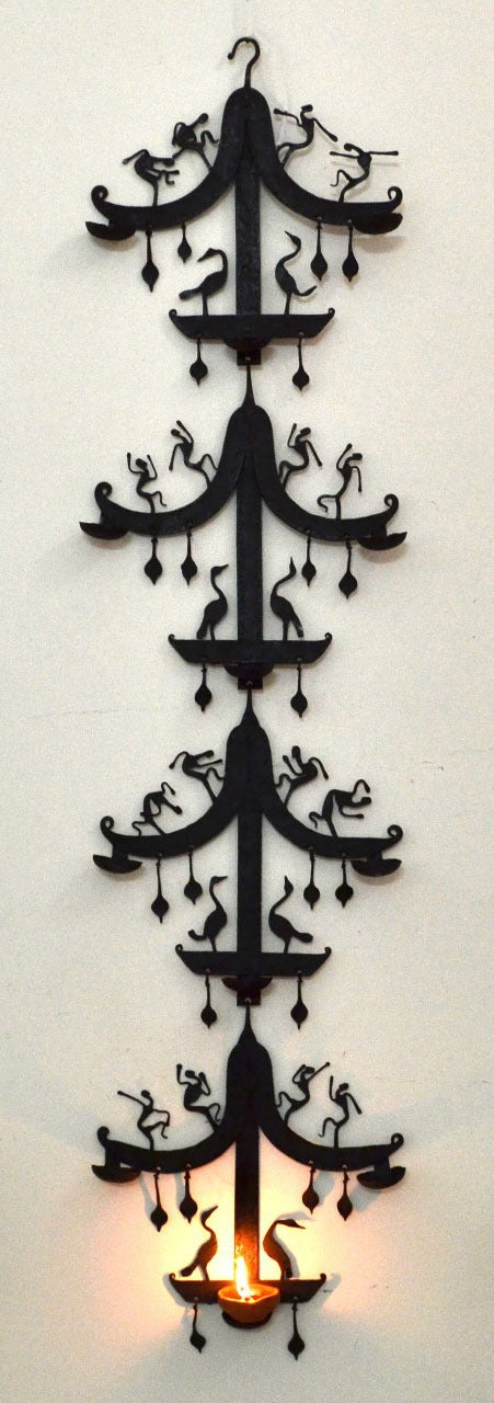 Wrought iron diyas / tea-light holders / Tribal craft/ Laman diyas/ Wall hangings