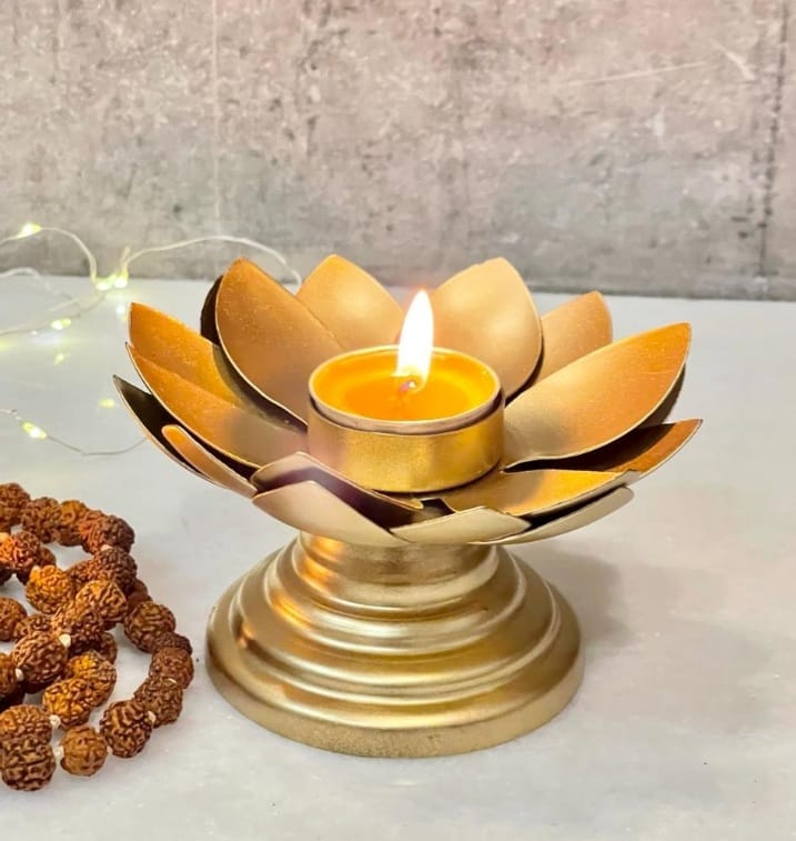 Single Diya set Lotus light weight - Set of 2