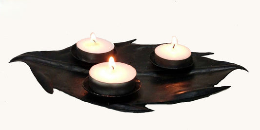 Wrought iron Diya - Leaf holder