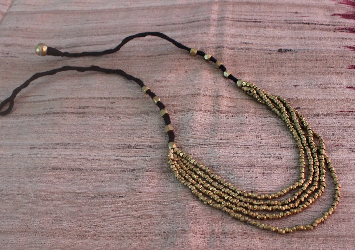 Chain Woven Dhokra Brass Metal Necklace