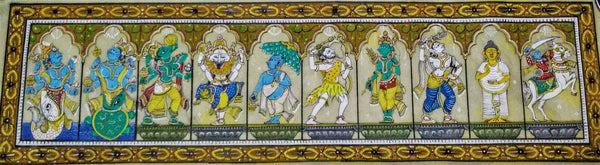 Advaita Handicrafts Dashavataars of Krishna - 40 by 10 inches