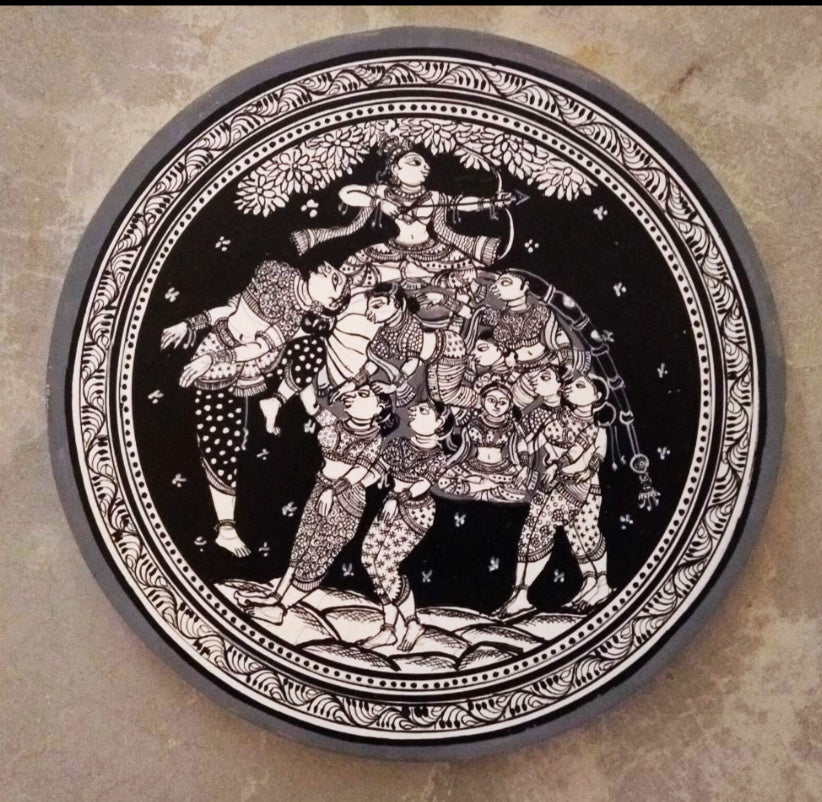 Patachitra hand-painted wall/table plate for home decor/ Original art work wall plate