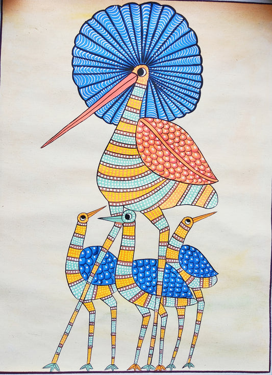 Gond series hand-painted wallpaintings - unframed