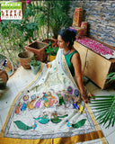 Advaita Handicrafts Hand painted Raasleela Saree