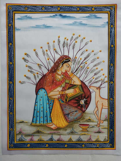 Advaita Handicraft – Indian Ragini Miniature Painting handmade (Rajasthan Ragmala)