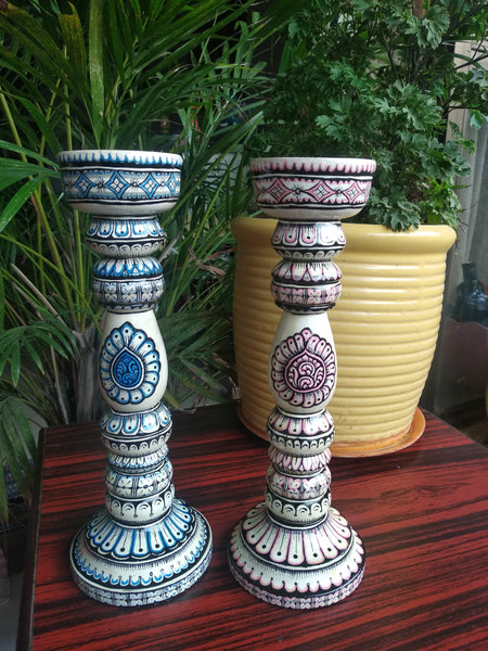 Handcrafted hand-painted wooden candle holders - Click for variety
