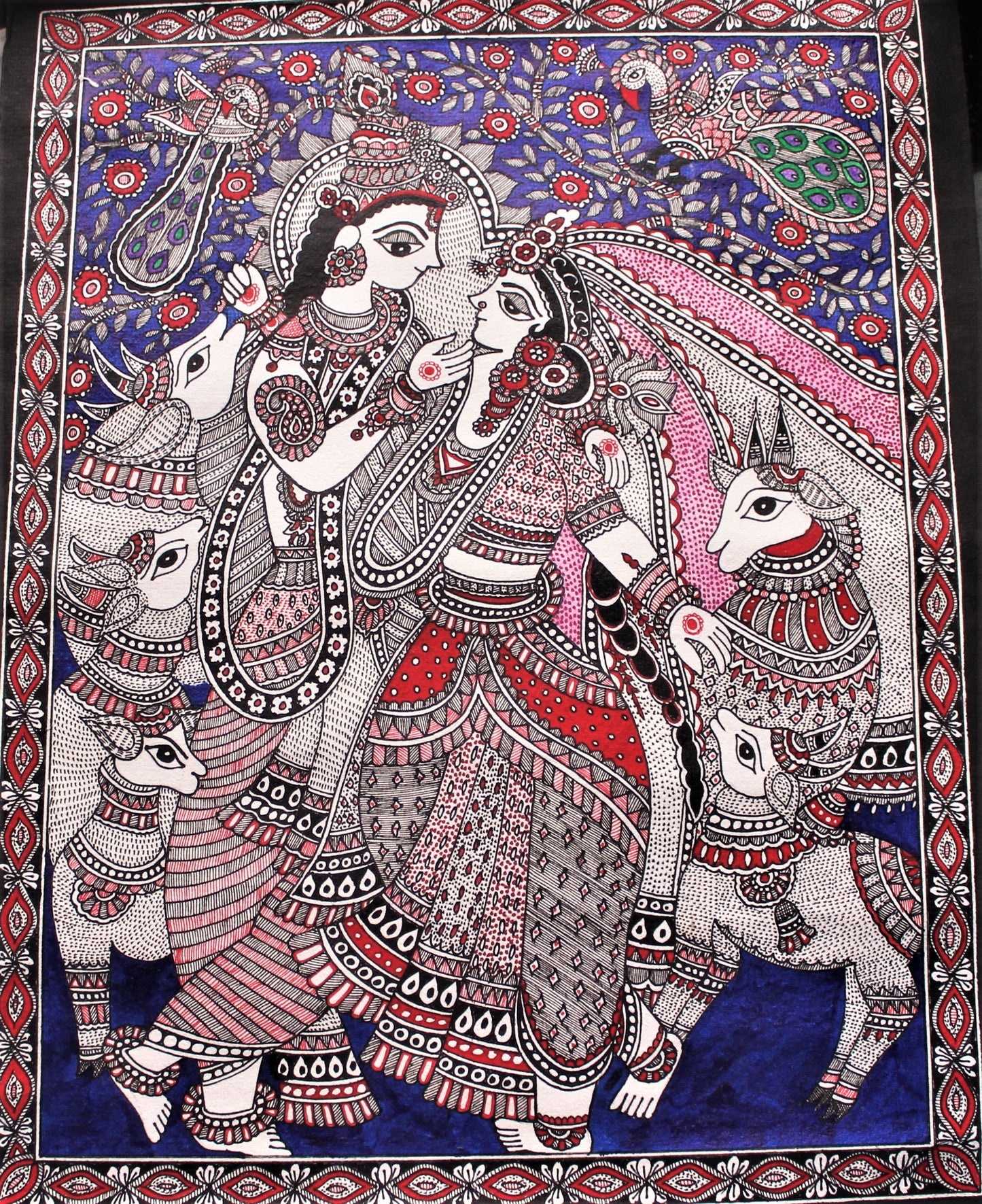 Madhubani series hand-painted wallpaintings - unframed