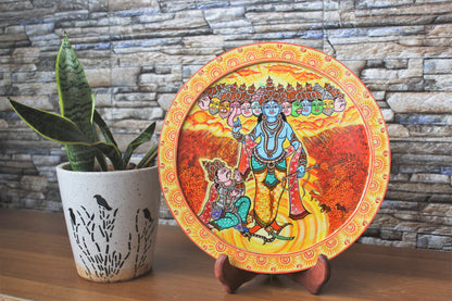 Krishna series Patachitra hand-painted wall/table plate/- Click for Options