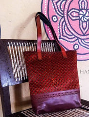 Advaita Handicrafts - Handcrafted Leather Tote Bag.