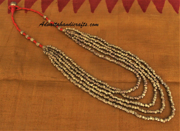 Chain Woven Dhokra Brass Metal Necklace